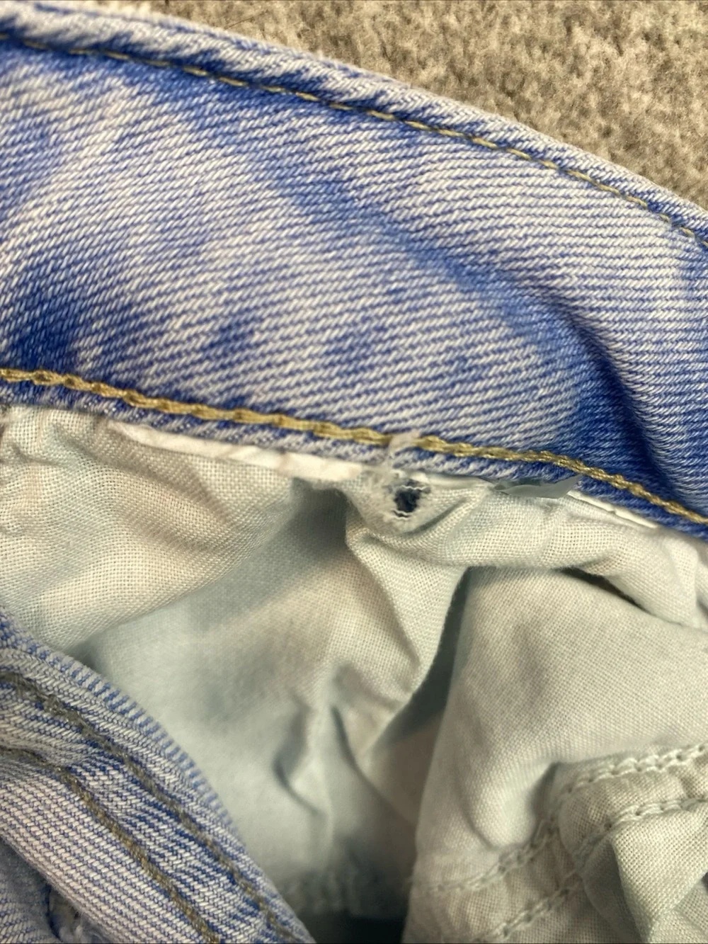 Zara Split Cuff Flare Jeans Size 4 Inseam 29” Boho Distressed High Rise Light